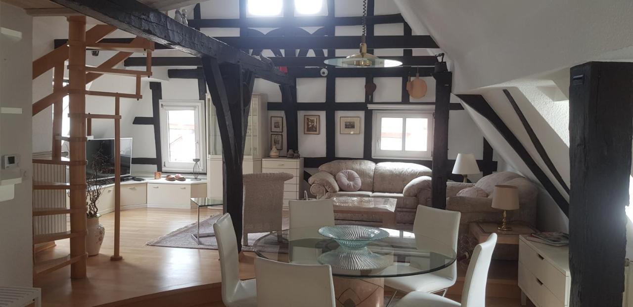 Penthouse Im Historischen Fachwerkhaus Mit Grosser Dachterrasse An Zentralster Lage Боппард Экстерьер фото